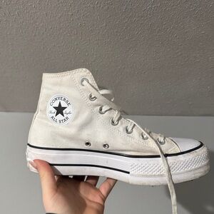 White Platform Converse